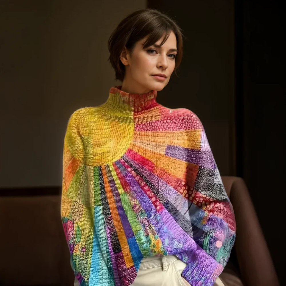 Pull Col Roulé Chaud et Coloré