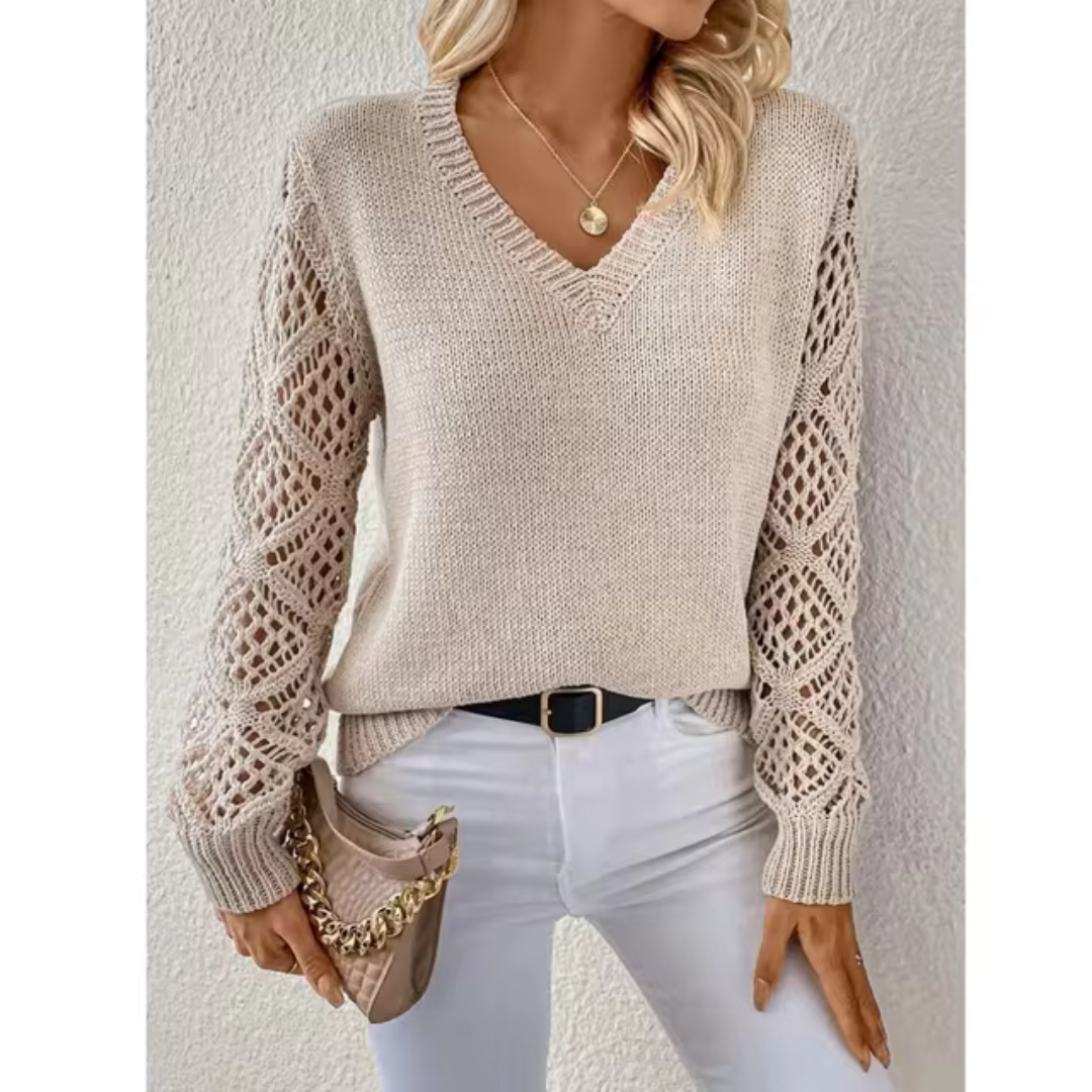 Pull décontracté à col en V