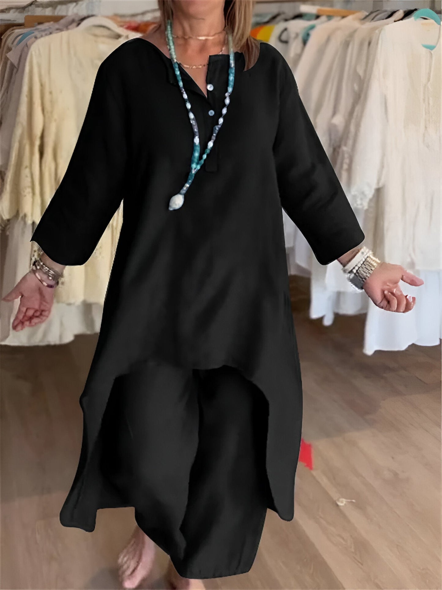 Ensemble d'été en mélange de coton léger