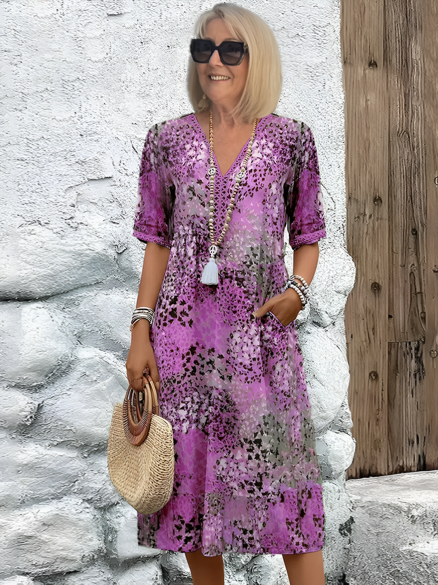 Robe midi vibrante