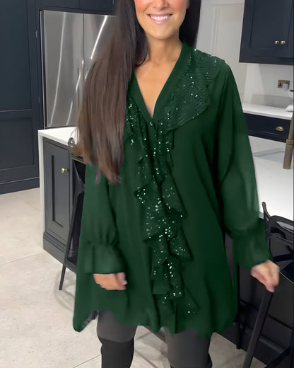 Blouse Élégante avec Volants
