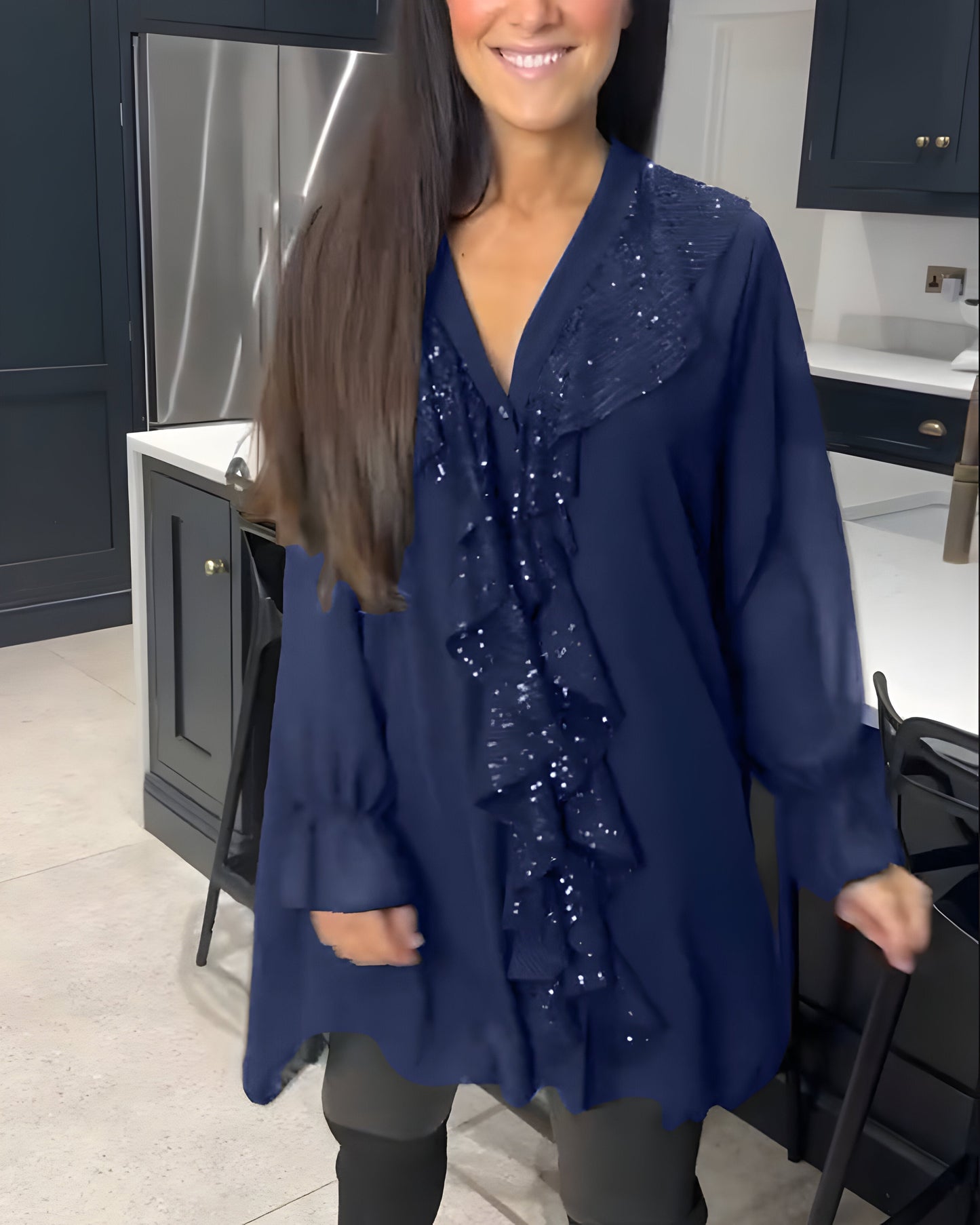 Blouse Élégante avec Volants