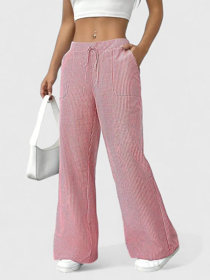 Pantalon large rayé