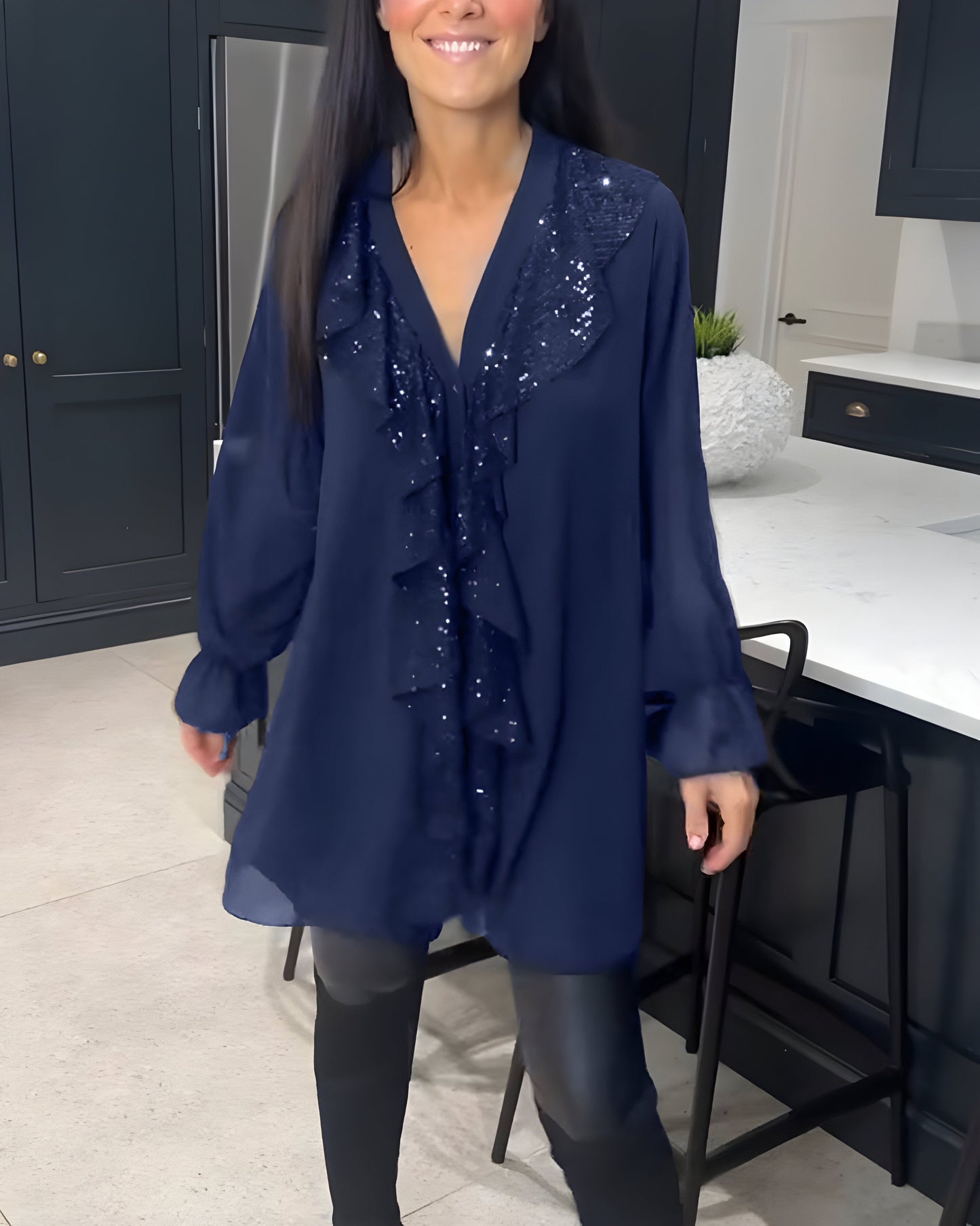 Blouse Élégante avec Volants