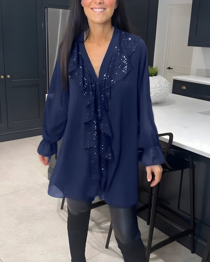 Blouse Élégante avec Volants