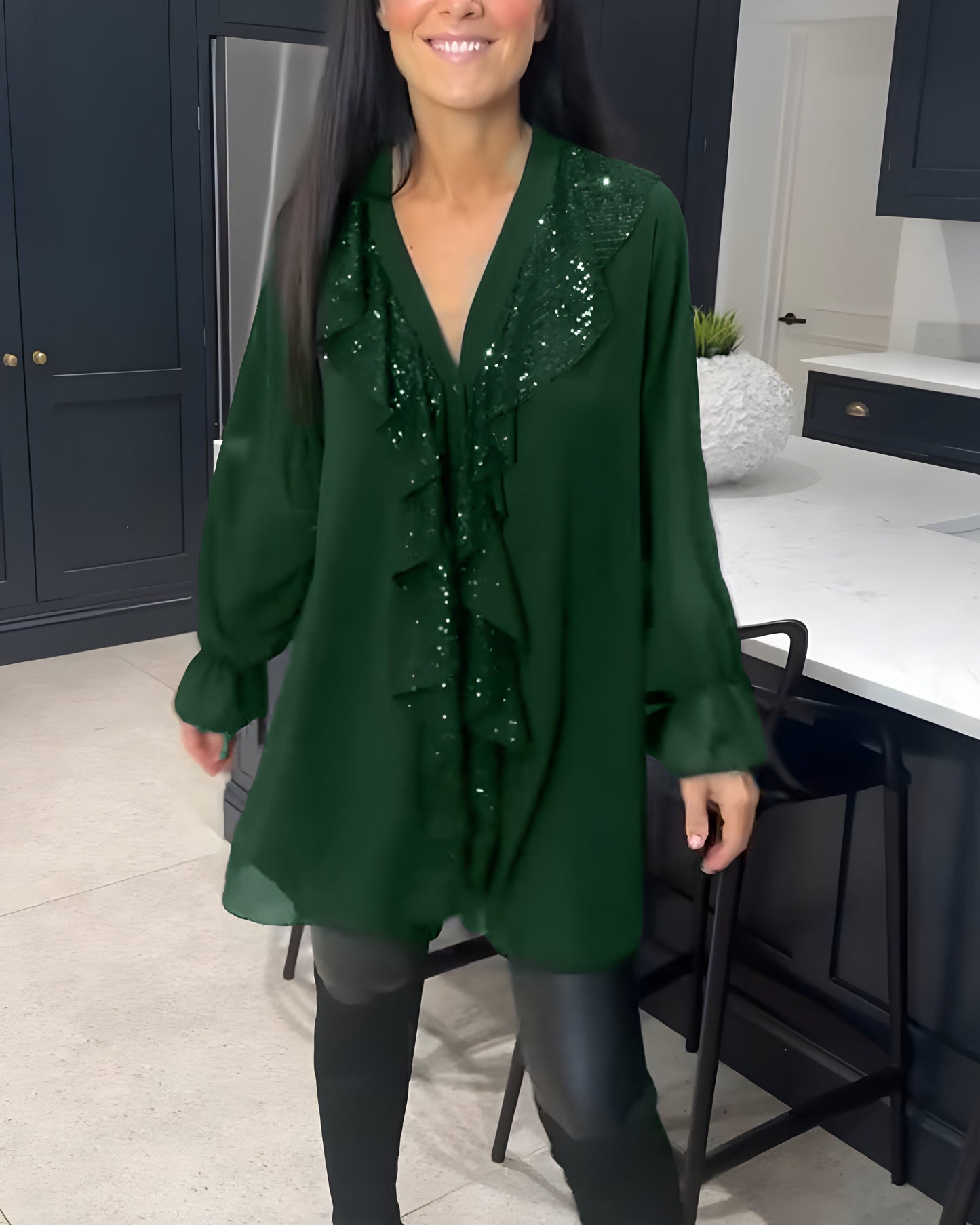 Blouse Élégante avec Volants