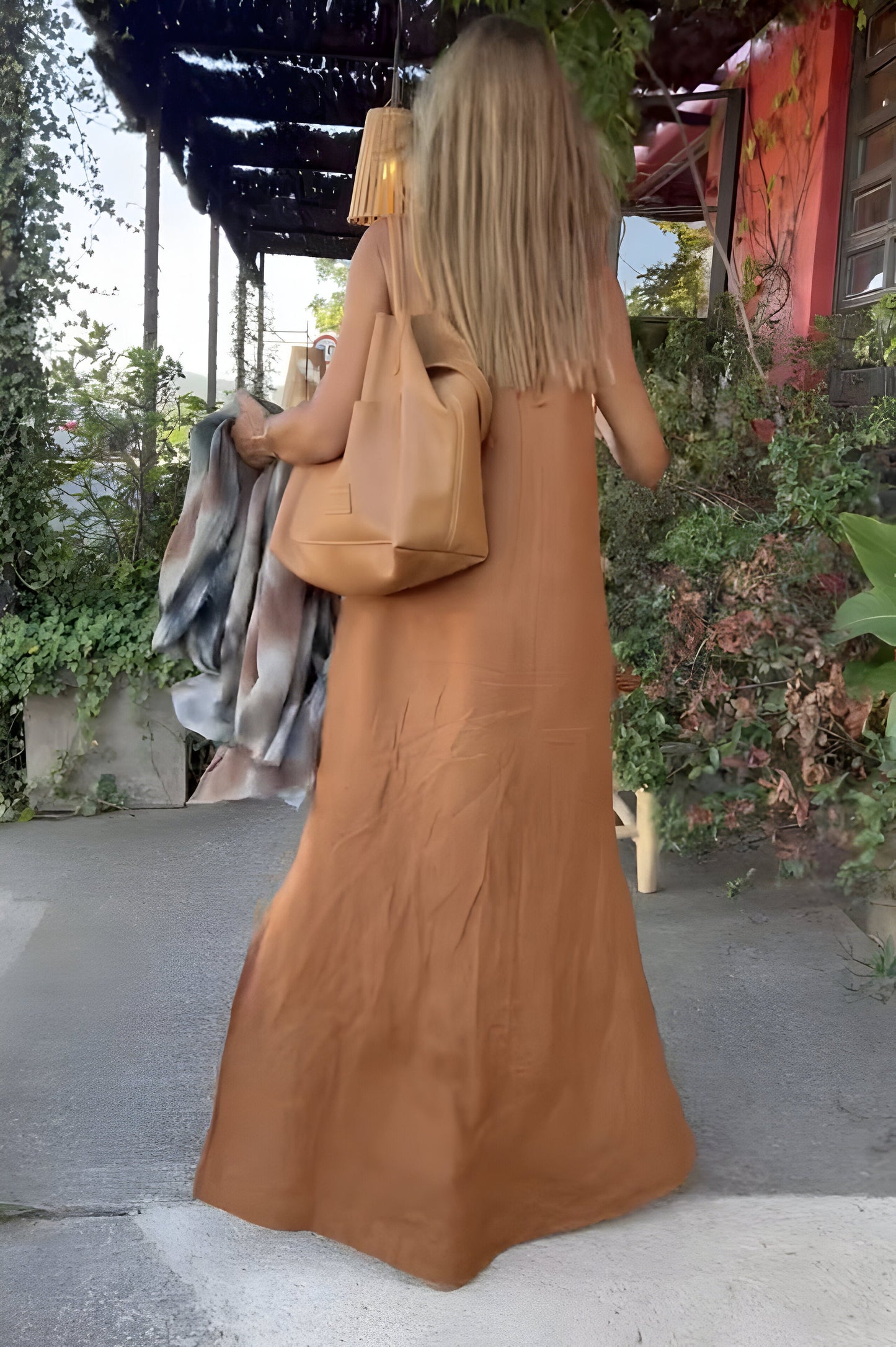 Robe Halter Aérée en Mélange de Coton