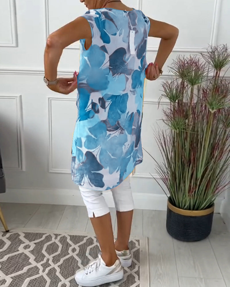 Robe décontractée avec Imprimé Floral Coloré
