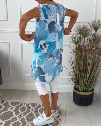 Robe décontractée avec Imprimé Floral Coloré
