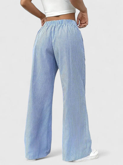 Pantalon large rayé