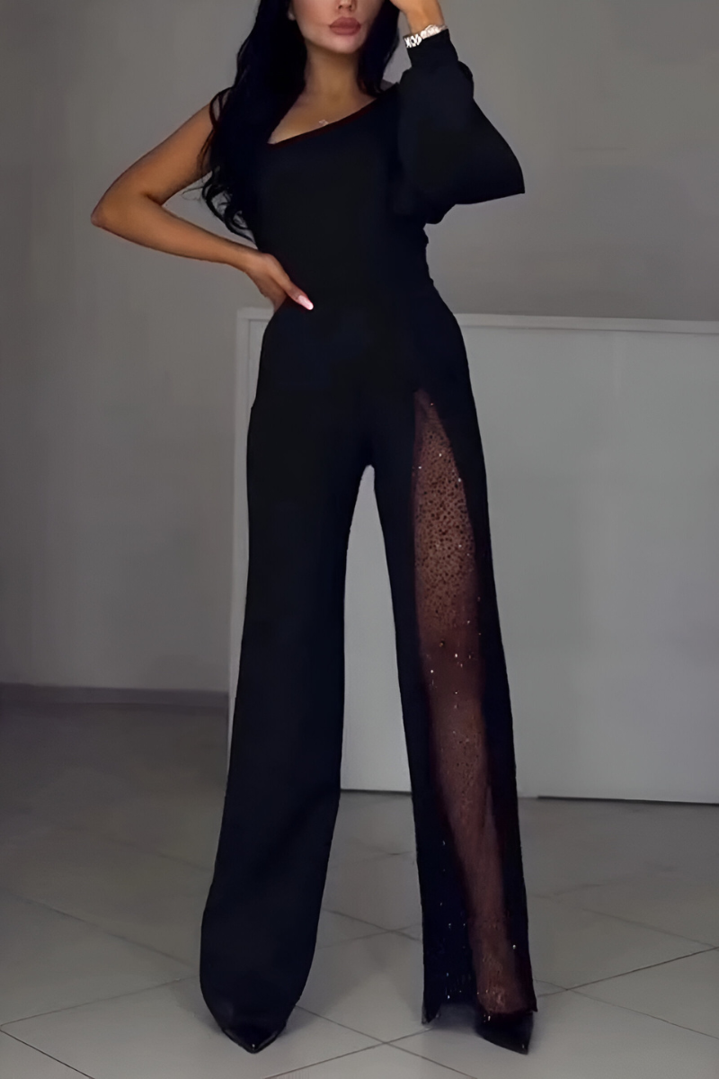 Combinaison Élégante à Jambes Larges