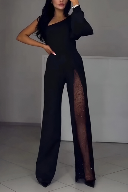 Combinaison Élégante à Jambes Larges