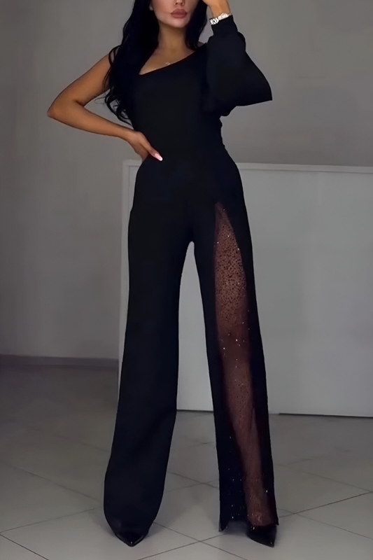 Combinaison Élégante à Jambes Larges