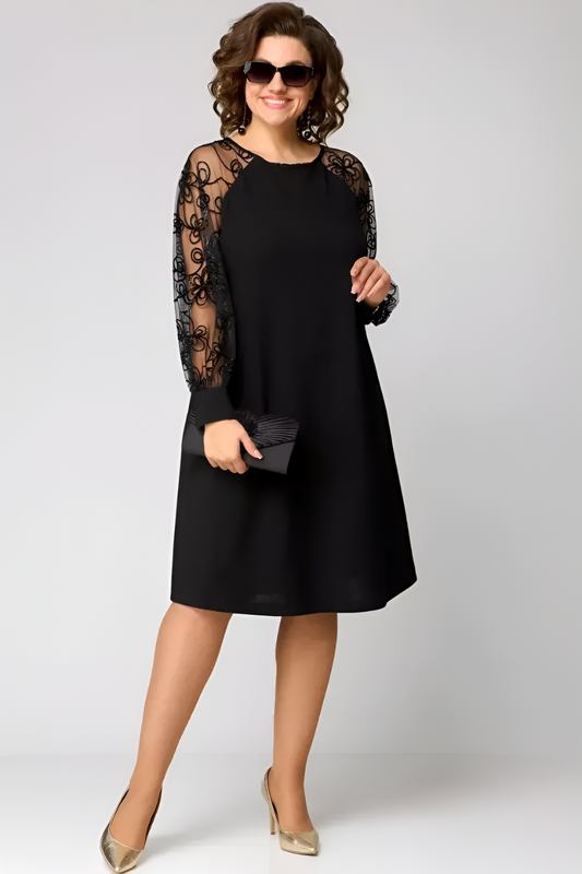 Robe chic avec des manches en dentelle