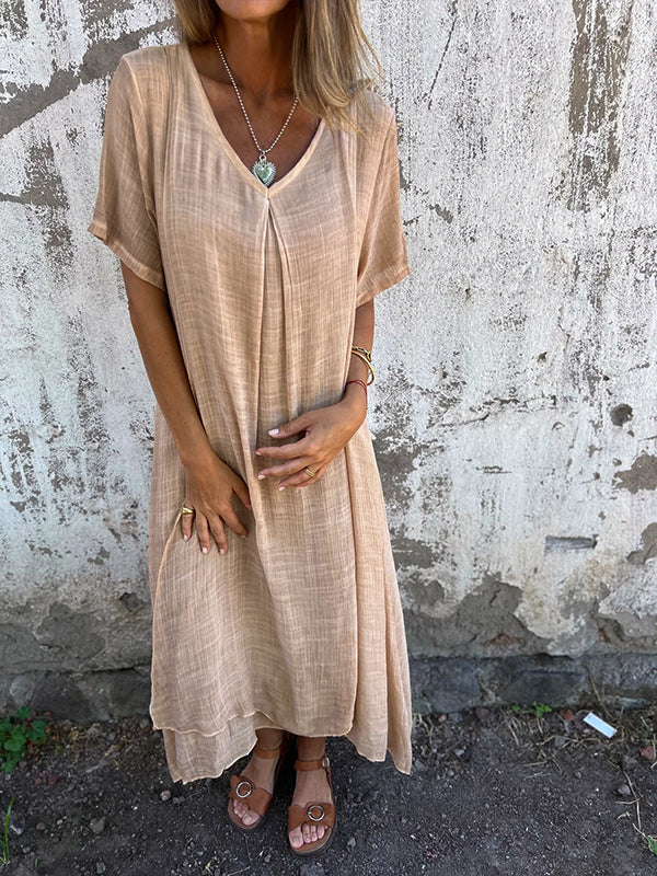 Robe Loose à Col en V