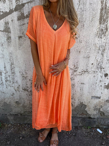 Robe Loose à Col en V