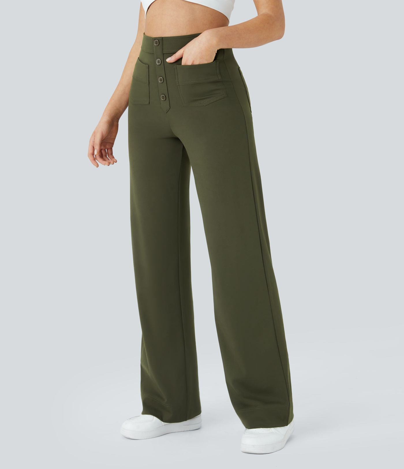 Pantalon Élastique Taille Haute