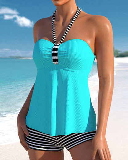 Tankini avec dos et rayures