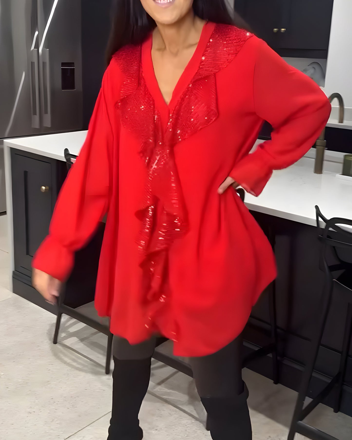 Blouse Élégante avec Volants