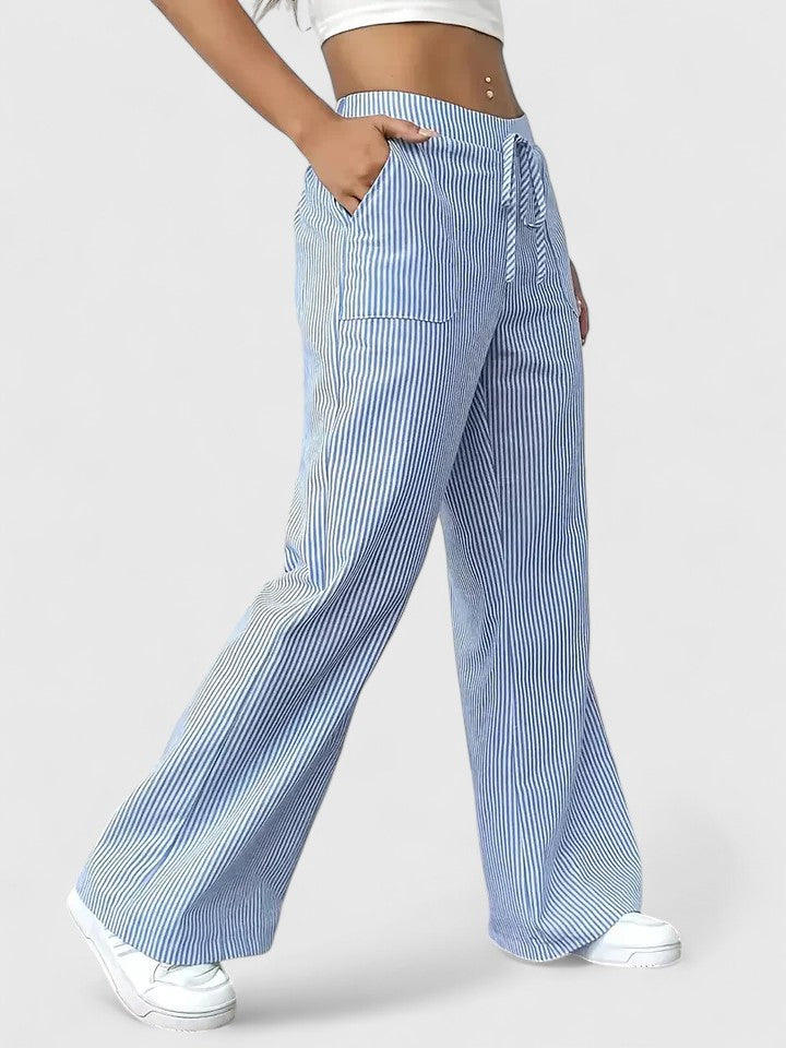 Pantalon large rayé