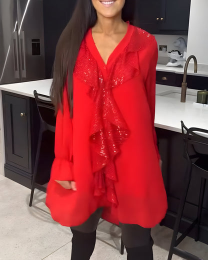 Blouse Élégante avec Volants