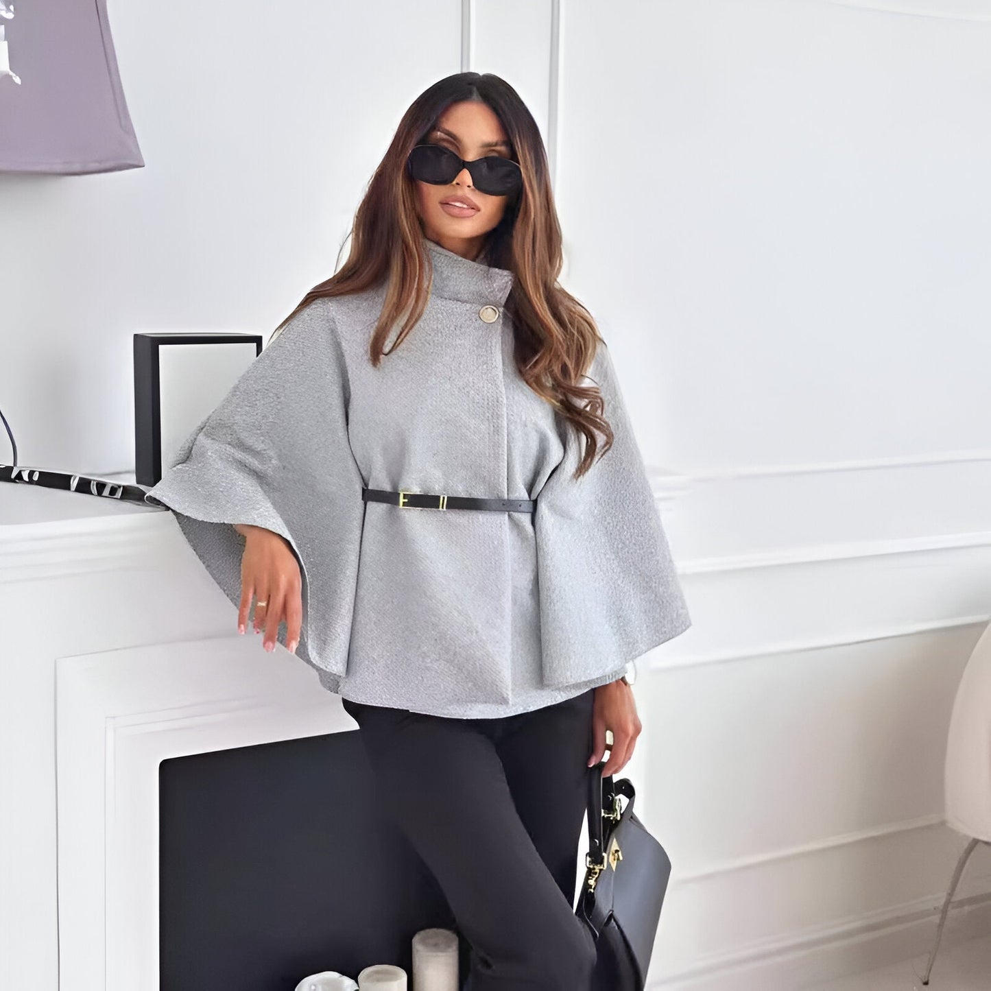 Manteau Chique à Ceinture