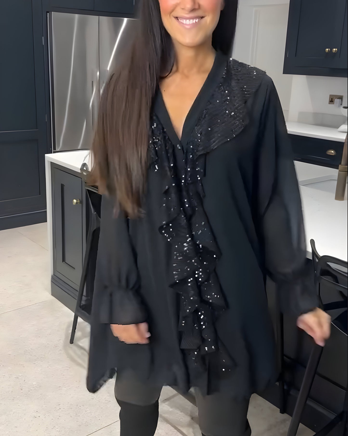 Blouse Élégante avec Volants