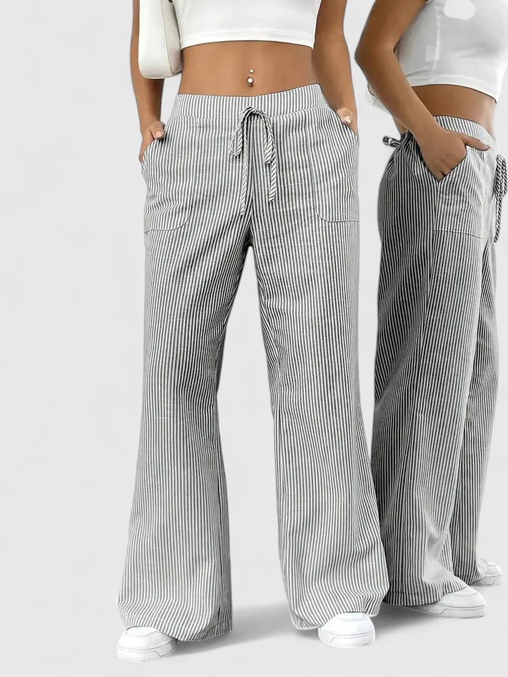 Pantalon large rayé