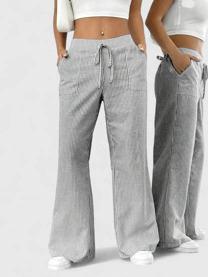 Pantalon large rayé