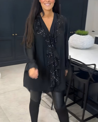 Blouse Élégante avec Volants