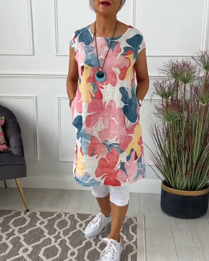 Robe décontractée avec Imprimé Floral Coloré