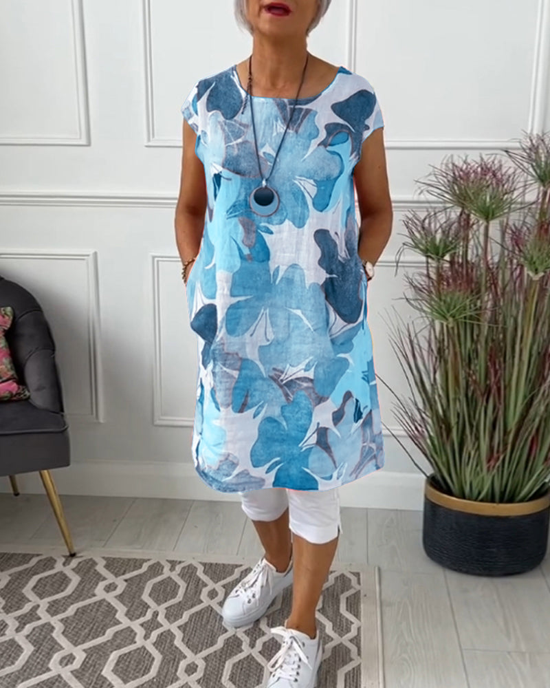 Robe décontractée avec Imprimé Floral Coloré