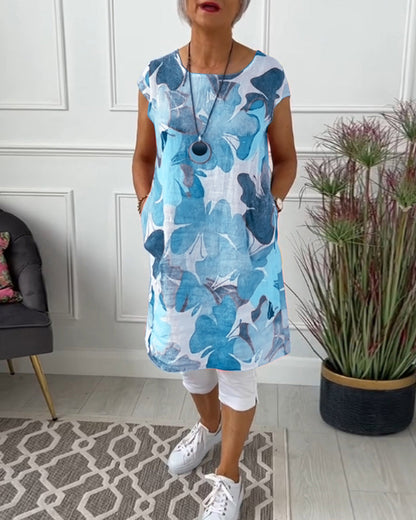 Robe décontractée avec Imprimé Floral Coloré