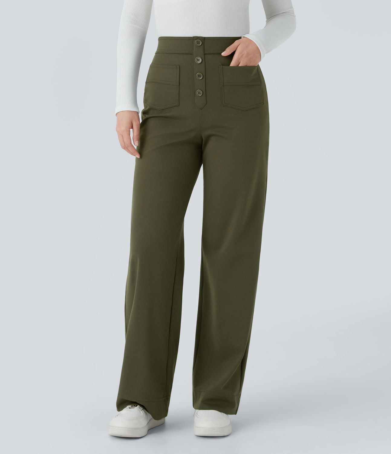 Pantalon Élastique Taille Haute