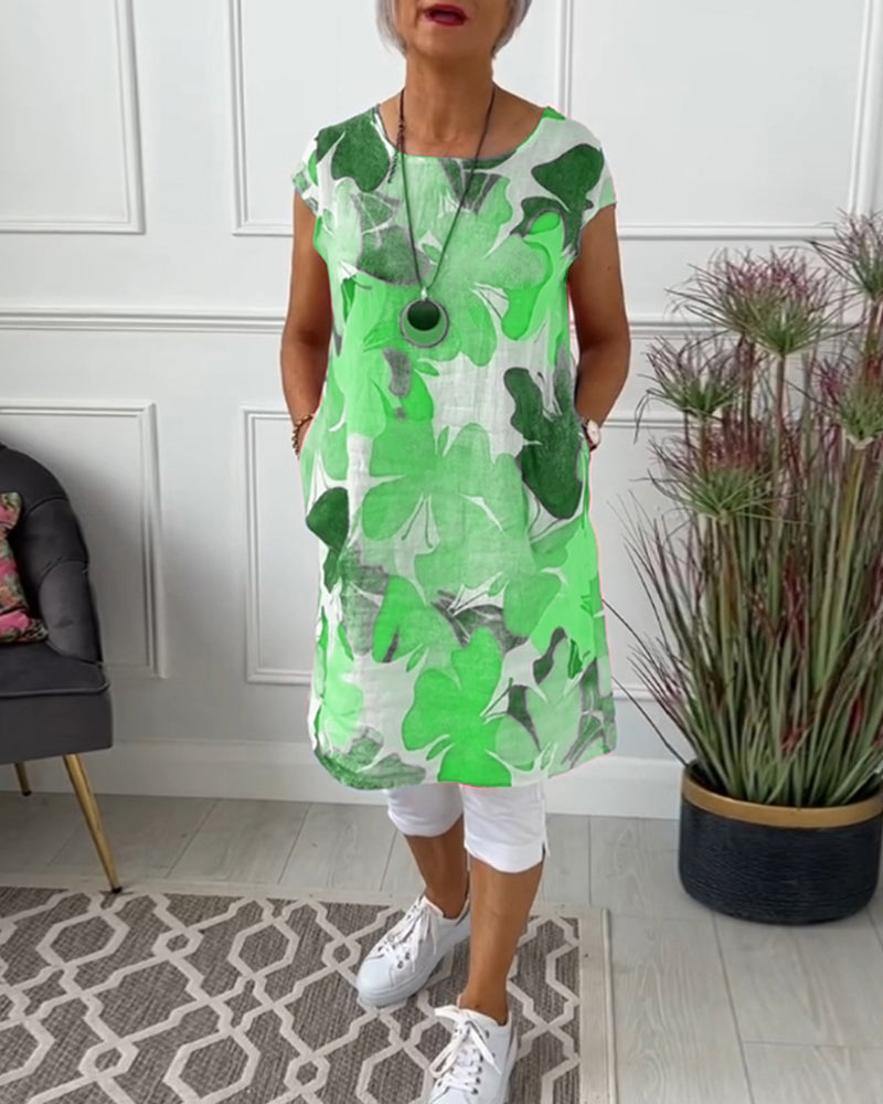 Robe décontractée avec Imprimé Floral Coloré