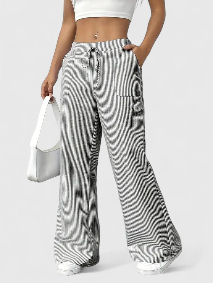 Pantalon large rayé