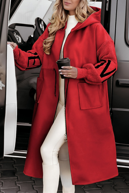Manteau Femme avec Manches Tricotées