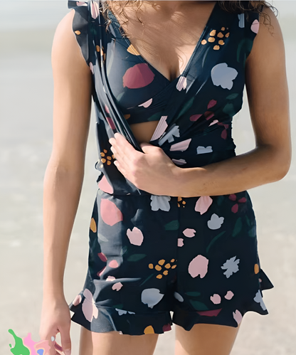 Maillot de bain avec volants et soutien-gorge intégré