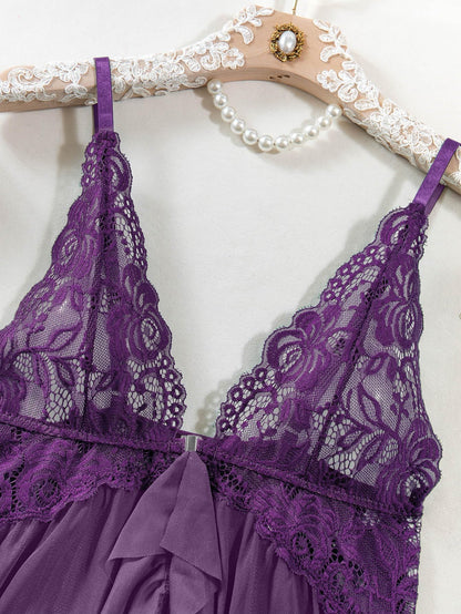 Ensemble de Nuisette en Dentelle Transparente