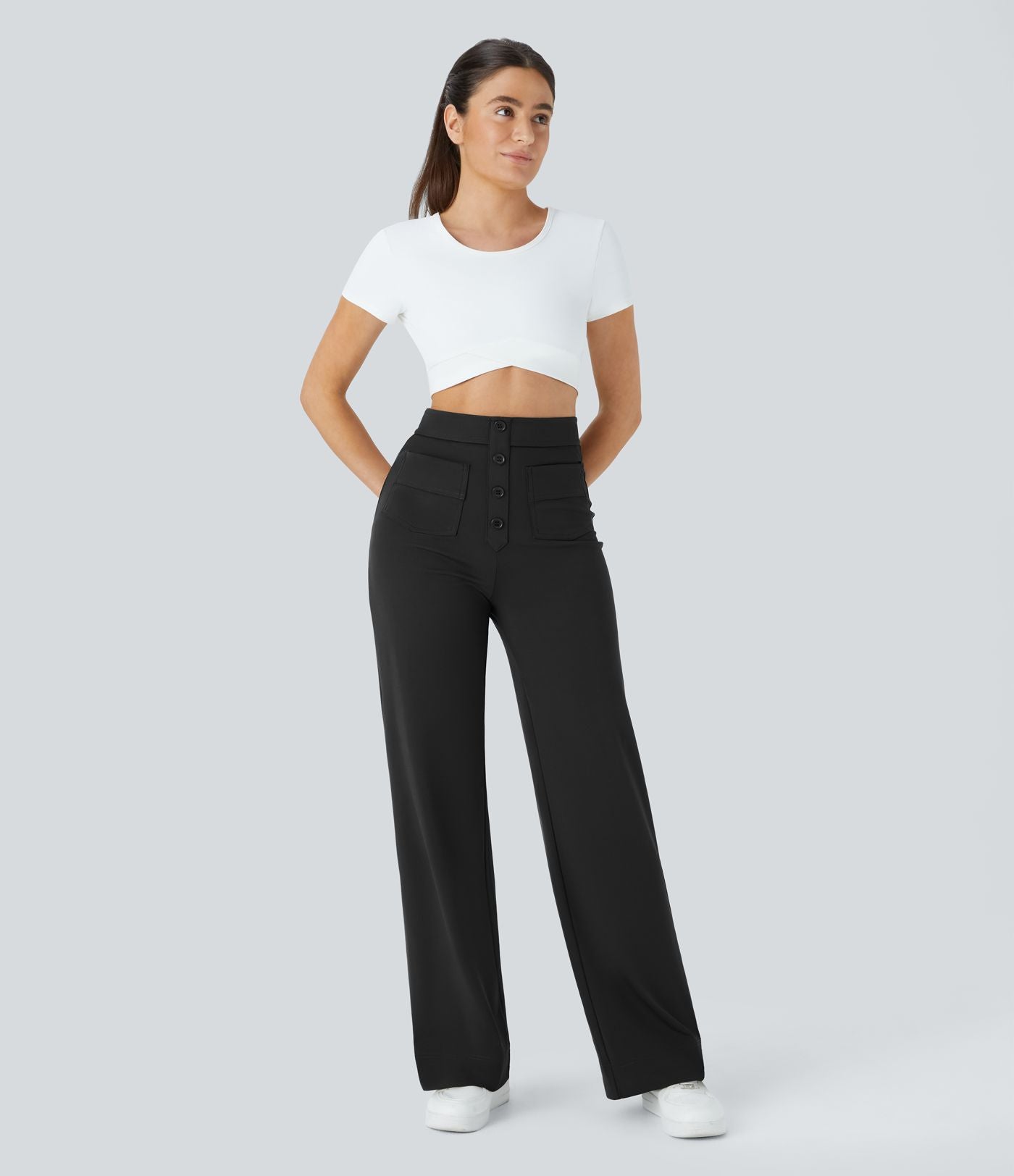 Pantalon Élastique Taille Haute