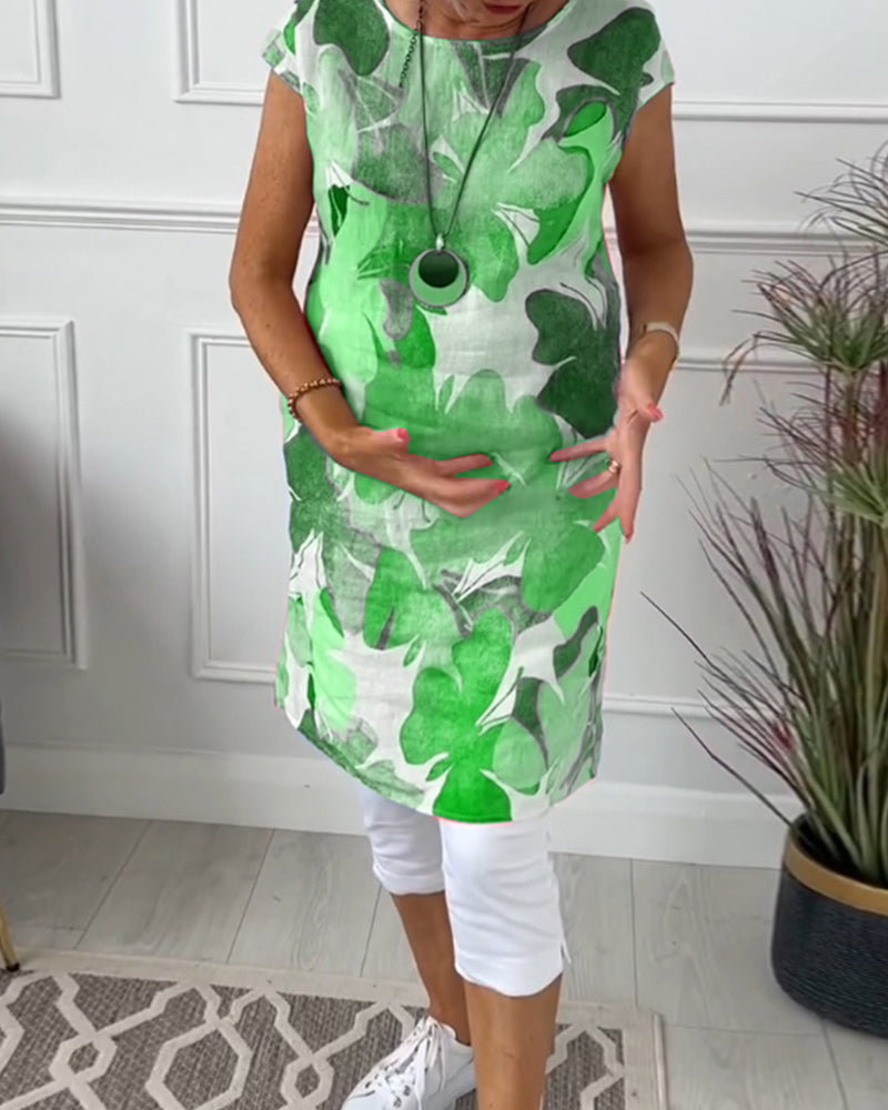 Robe décontractée avec Imprimé Floral Coloré