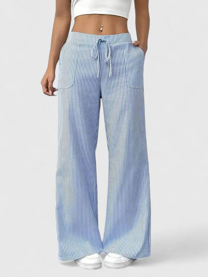 Pantalon large rayé