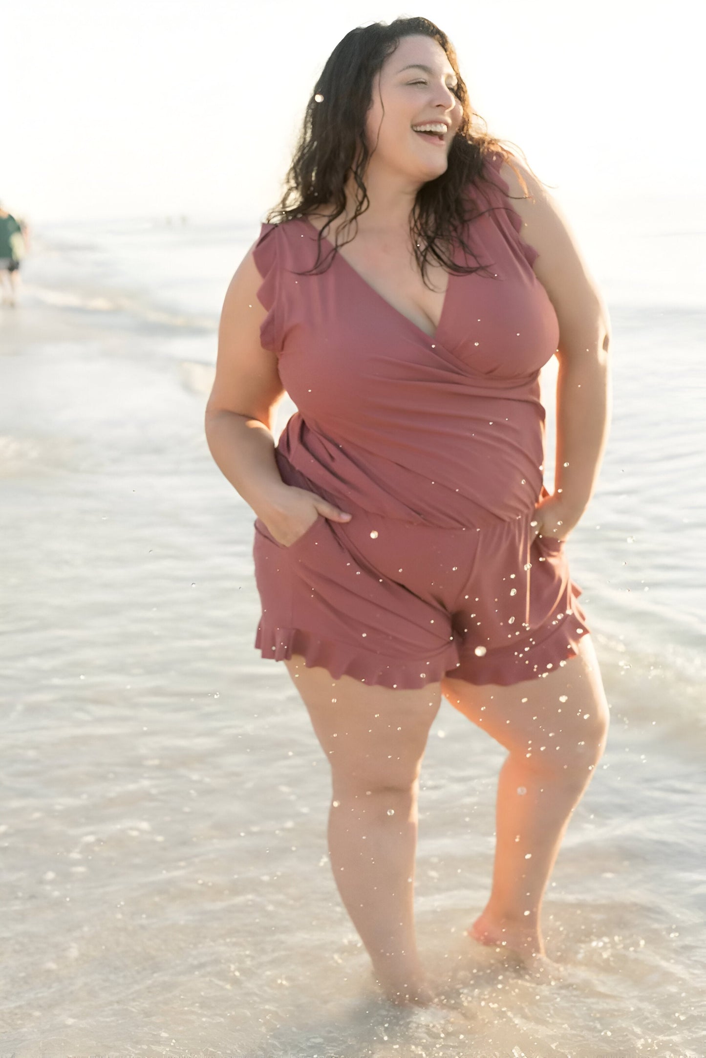 Maillot de bain avec volants et soutien-gorge intégré