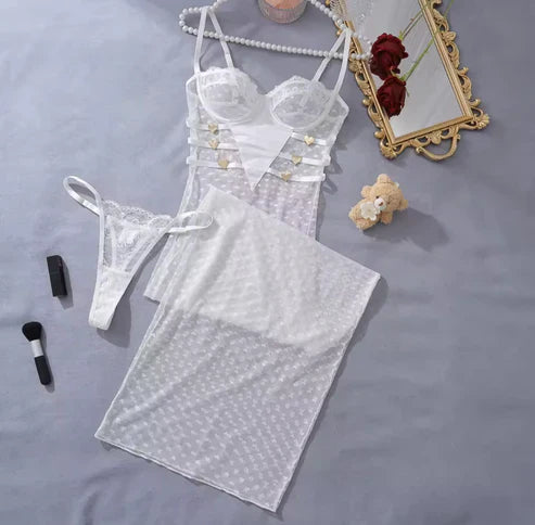 Ensemble Lingerie Heart Mesh