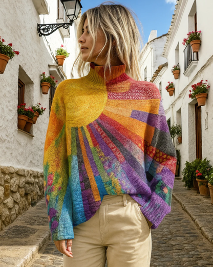 Pull Col Roulé Chaud et Coloré