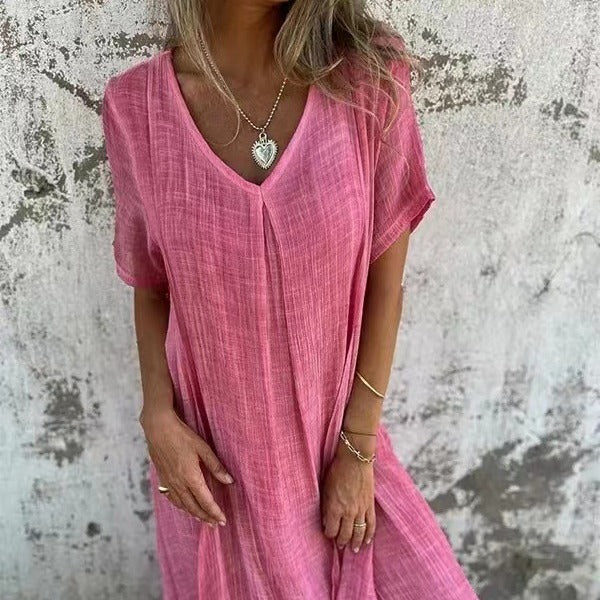 Robe Loose à Col en V