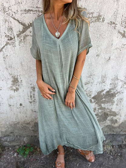 Robe Loose à Col en V