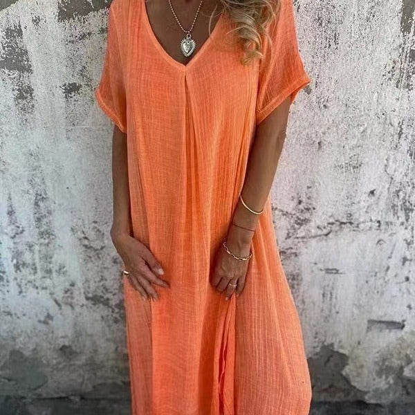 Robe Loose à Col en V