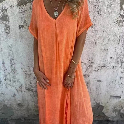 Robe Loose à Col en V