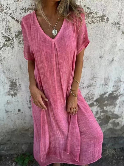 Robe Loose à Col en V
